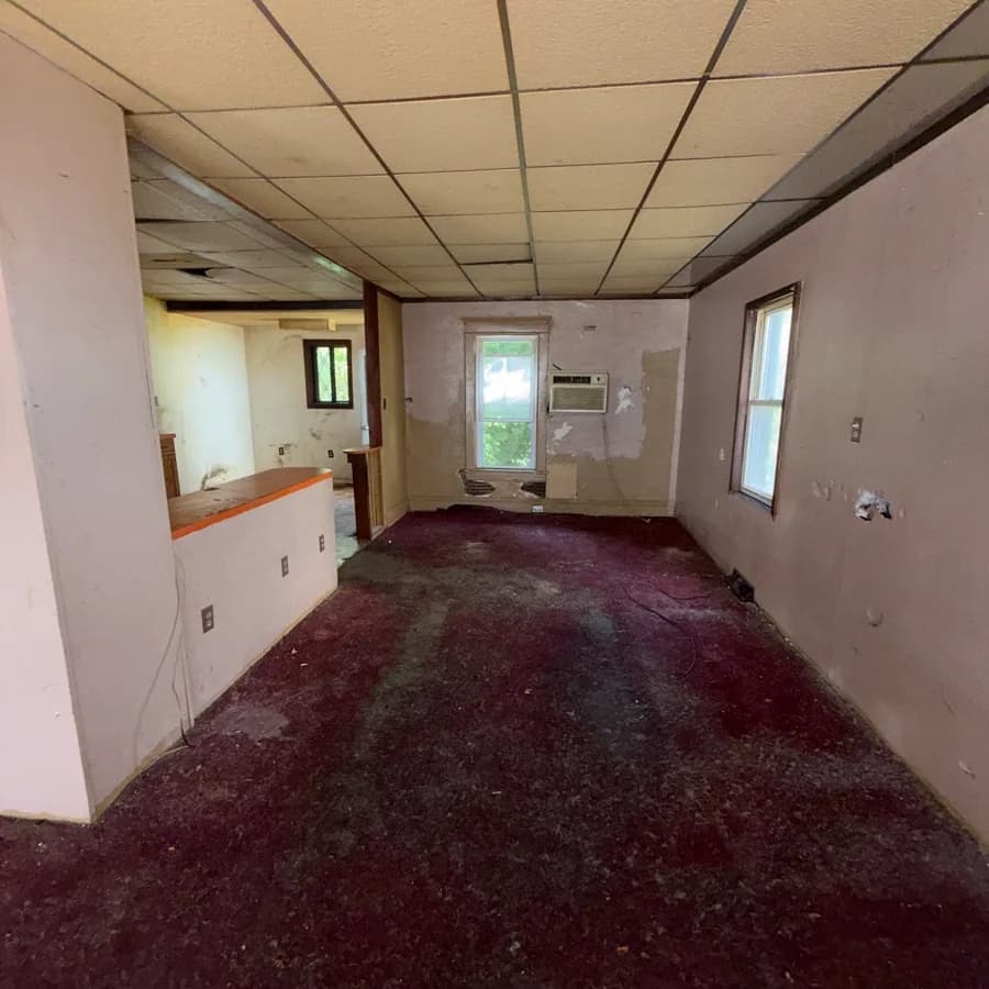Interior of 431 South Hancock Street in Wilkes-Barre during early renovation work