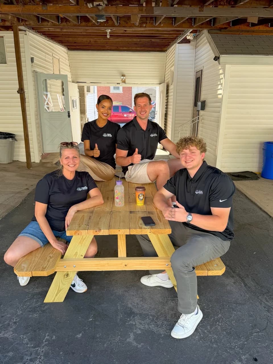 House Buying Solutions PA team at a community cookout at the 401 Church Street office in Archbald PA