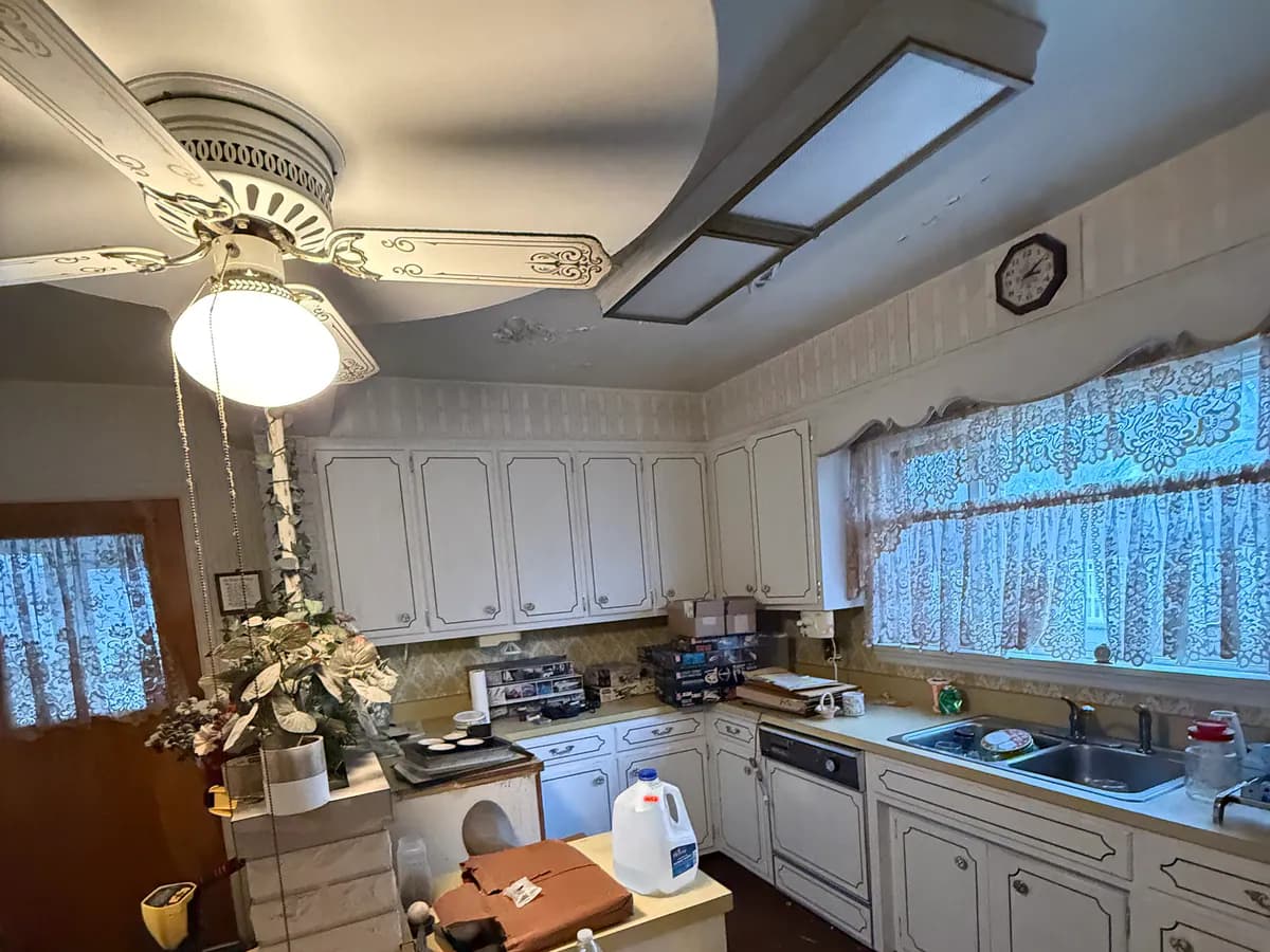 Kitchen at 4036 Birney Avenue in Moosic in its as-is condition before renovation