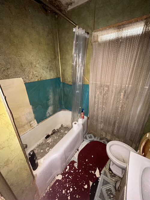 Before bathroom progress photo - 523 Grove St Avoca PA